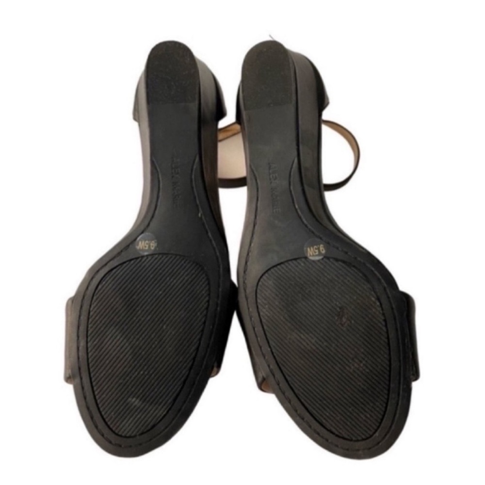 Alex Marie Wedge Ankle Strap Sandals Leather Black Size 9.5W - Picture 11 of 13